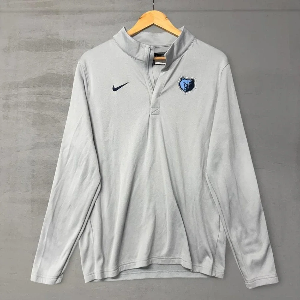 Nike‎ Memphis Grizzlies NBA Quarter Zip Pullover Grey Long Sleeve Large